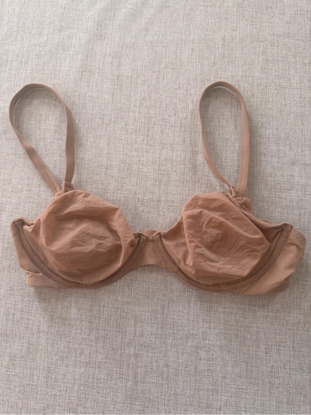 Skims ultra-fine mesh underwire scoop bra nude neutral 32D